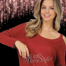 Load image into Gallery viewer, Peekaboo shoulder, Long Sleeved Waffle Texture (5 Colors)