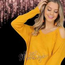 Load image into Gallery viewer, Peekaboo shoulder, Long Sleeved Waffle Texture (5 Colors)