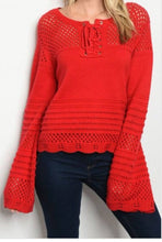 Load image into Gallery viewer, Sassy Red Sweater With All Kinds of Attitude.