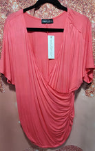 Load image into Gallery viewer, Short Flowy Sleeved Top with Wrap Front
