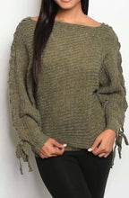 Load image into Gallery viewer, Sexy Dolman, Laced Sleeved Sweater.
