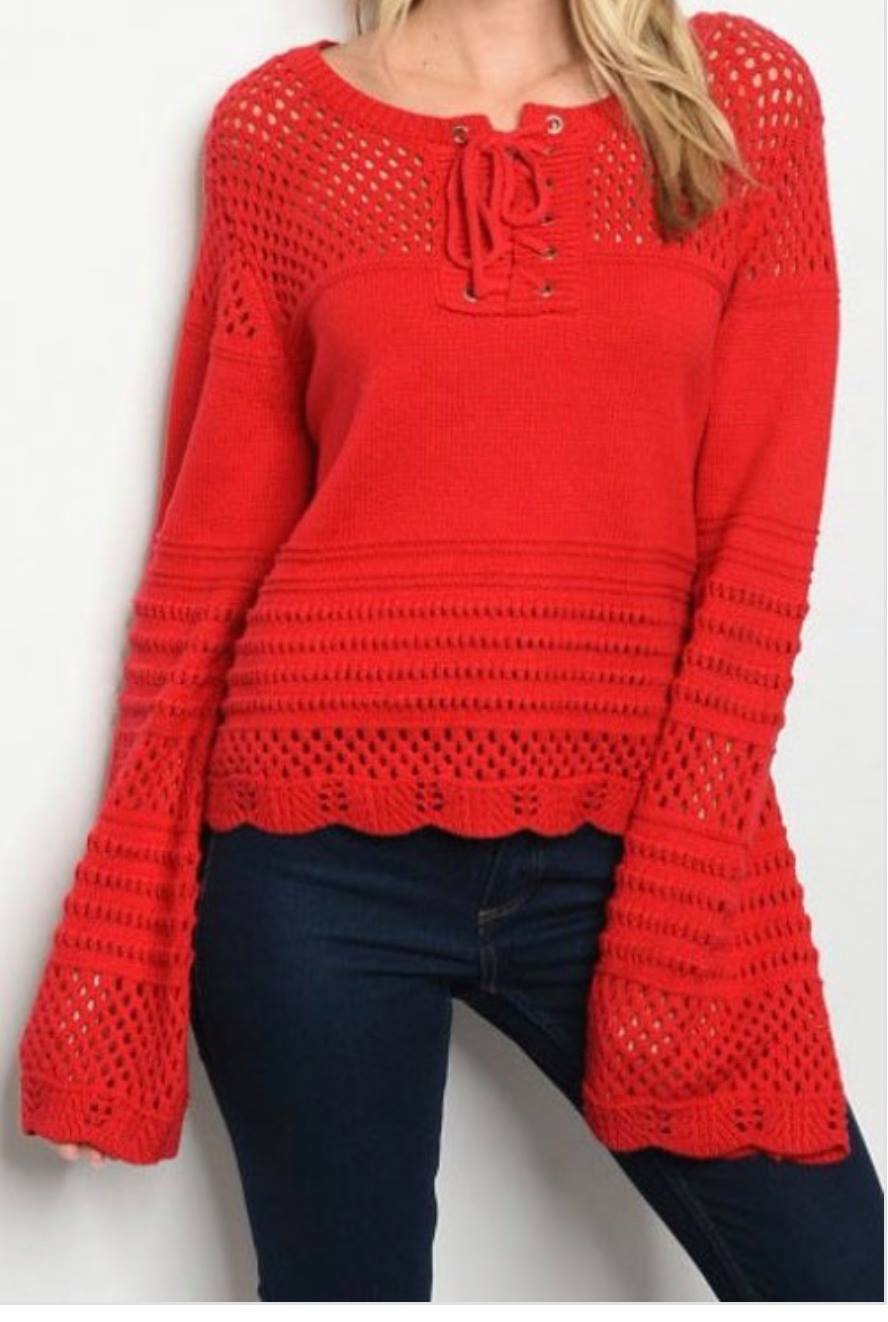 Sassy Red Sweater With All Kinds of Attitude.